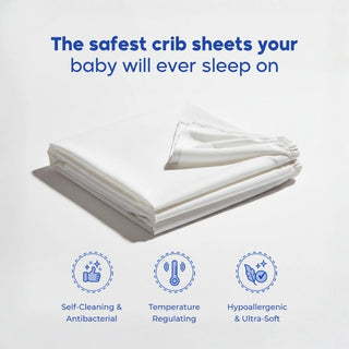 2x Silver-Infused Bamboo Crib Sheets – Safe, Cool & Clean