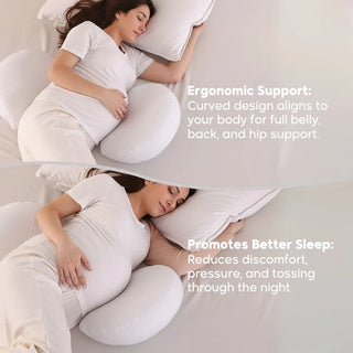 3-Piece Ergonomic Modular Maternity Pillow in Mulberry Silk