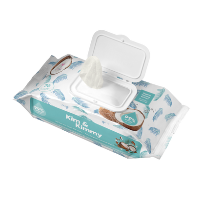 99% Water Organic Coconut Baby Wet Wipes, Qty 70