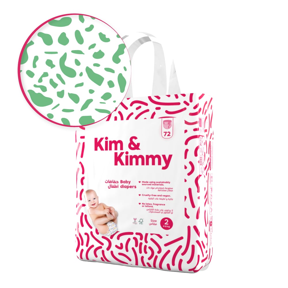 Kim & Kimmy - Size 2 Diapers, 4 - 8kg, Qty 72
