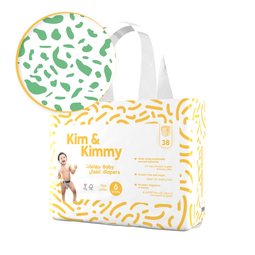 Kim & Kimmy - Size 6 Diapers, 15-20kg, Qty 38