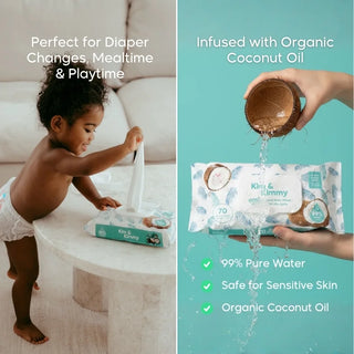 99% Water Organic Coconut Baby Wet Wipes