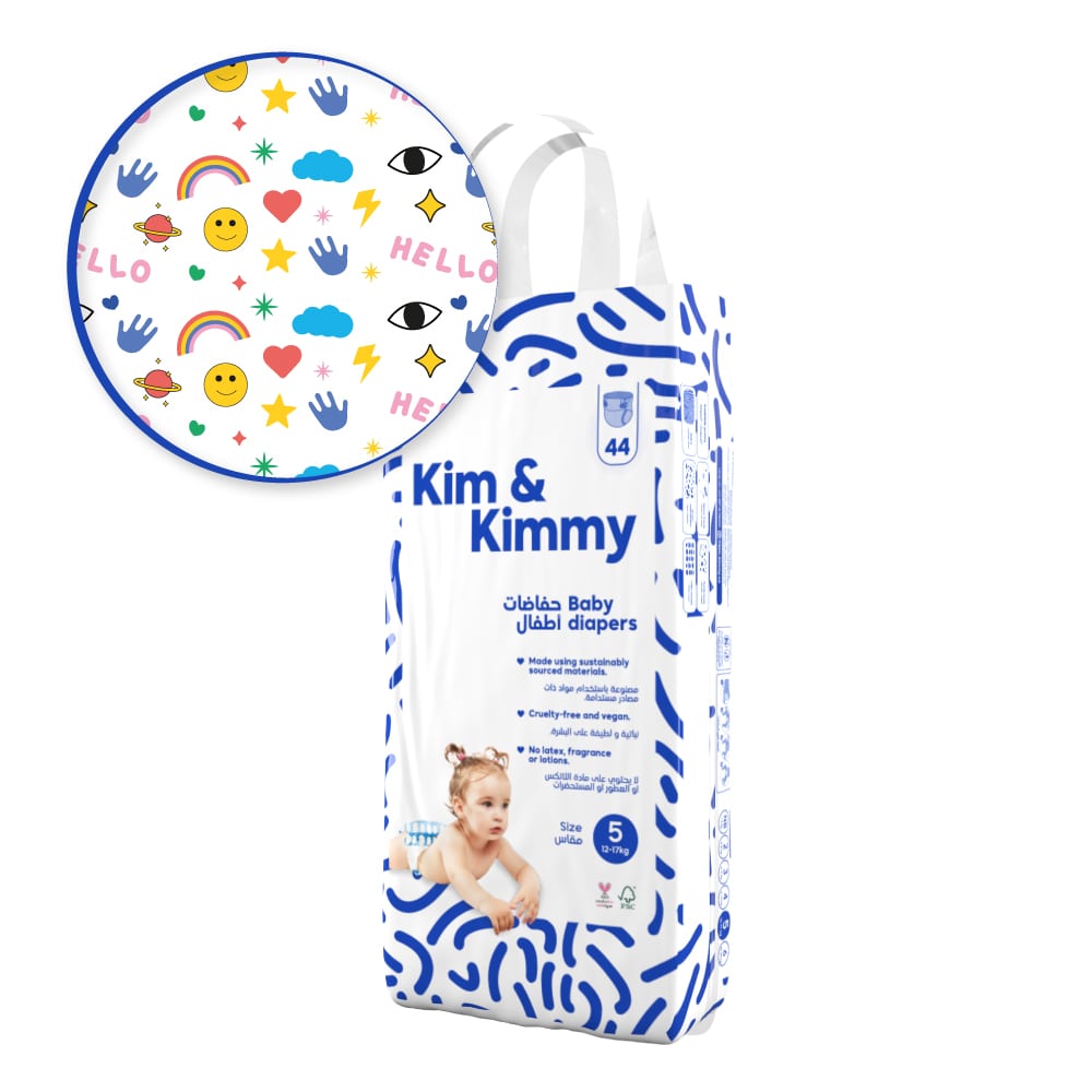 Kim & Kimmy - Size 5 Diapers,12-17kg, Qty 44