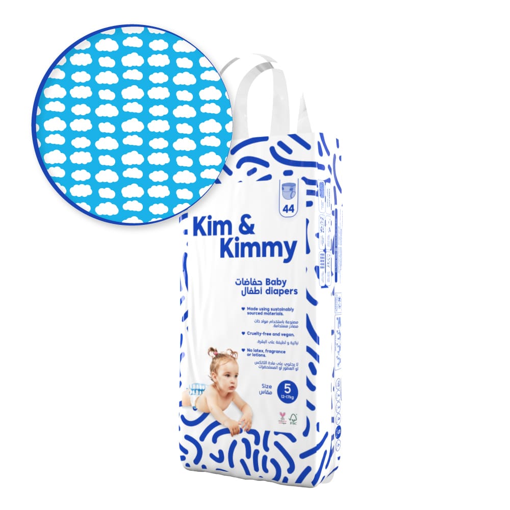 Kim & Kimmy - Size 5 Diapers,12-17kg, Qty 44