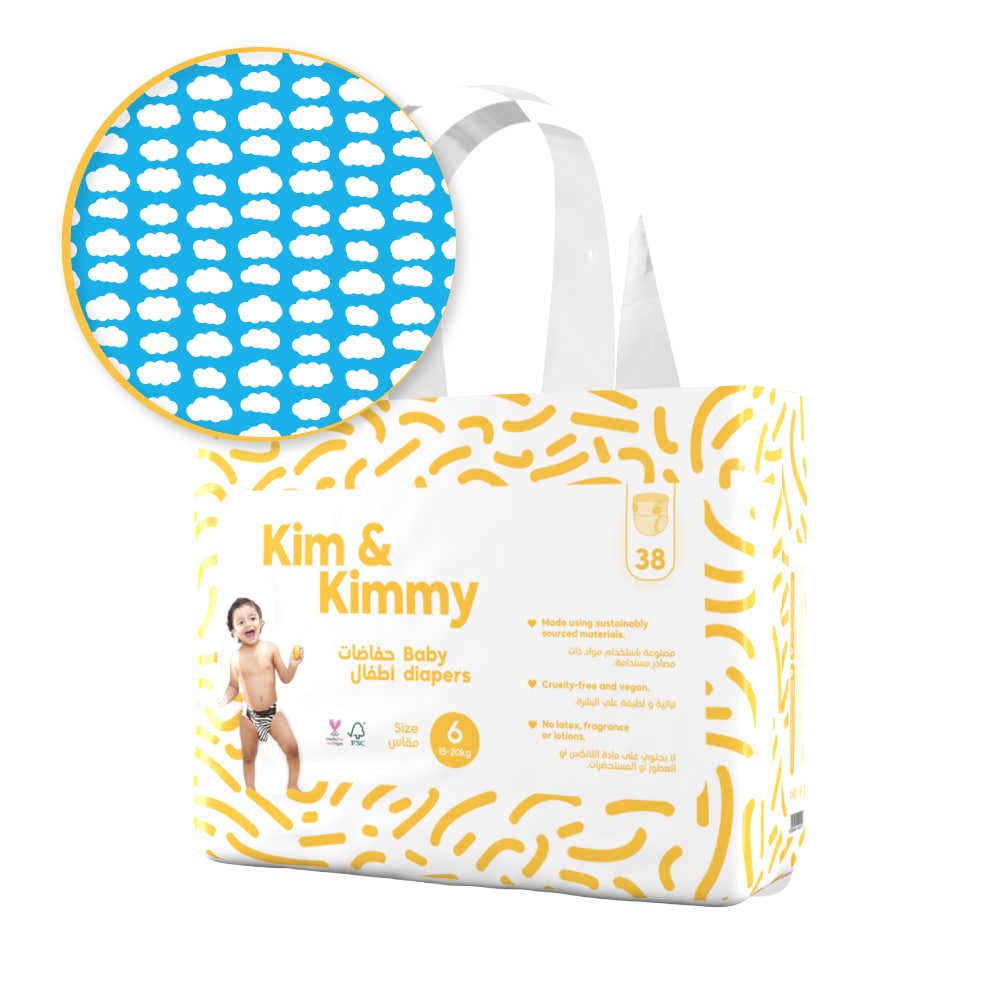 Kim & Kimmy - Size 6 Diapers, 15-20kg, Qty 38