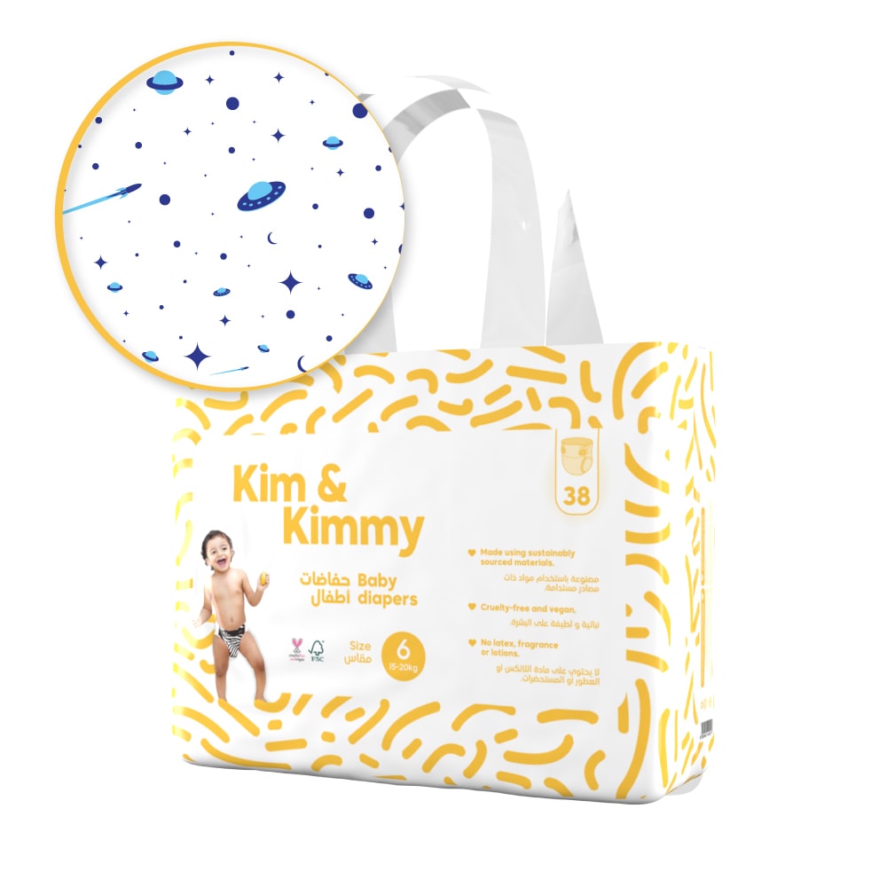 Kim & Kimmy - Size 6 Diapers, 15-20kg, Qty 38