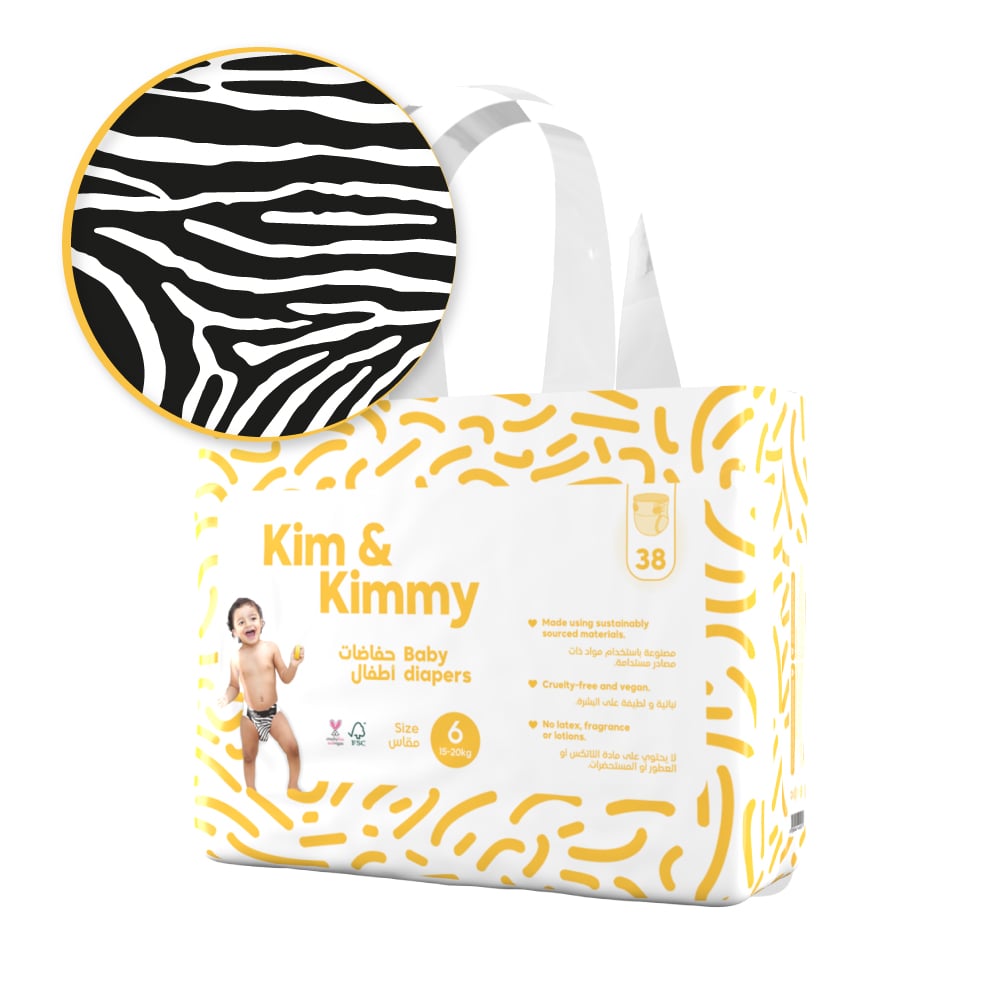 Kim & Kimmy - Size 6 Diapers, 15-20kg, Qty 38